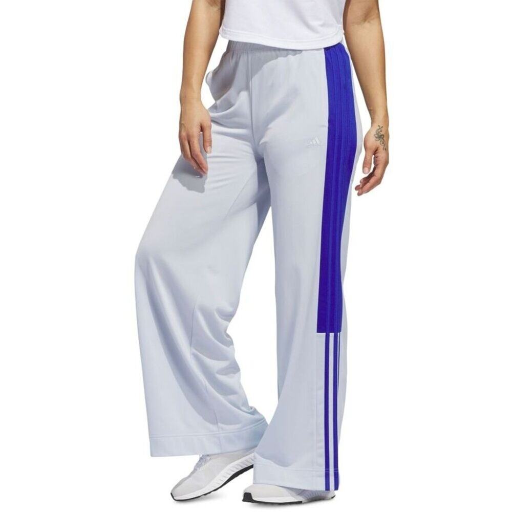 Adidas Women's Colorblocked Tricot Pants Halo Blue Size Large NWT